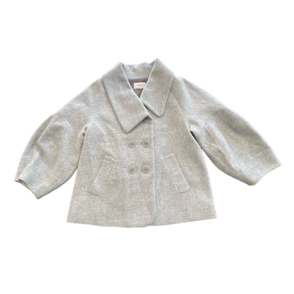 Laundry Shelli Segal wool blend double breast collared jacket light mixed grey - Picture 3 of 14